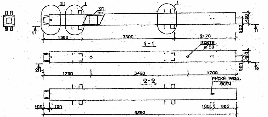 Колонна 1КН 33.69-7-с Серия 1.020.1-2с/89